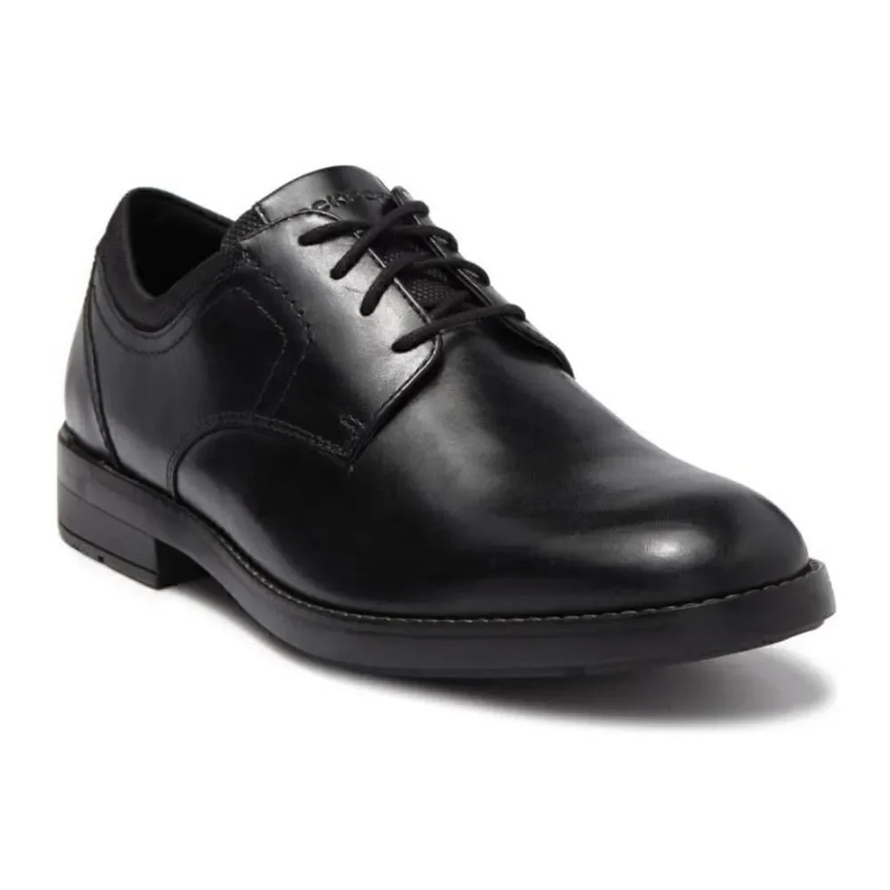 Rockport Trutrech Bryant Plain Toe Oxford Black Leather Shoe Size 11 NWOB
